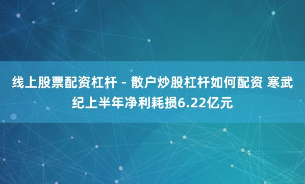 线上股票配资杠杆 - 散户炒股杠杆如何配资 寒武纪上半年净利耗损6.22亿元