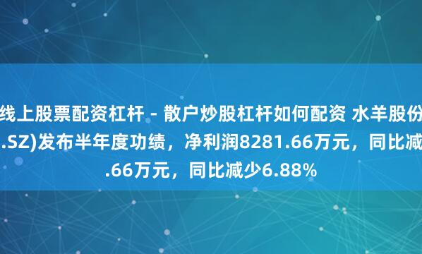 线上股票配资杠杆 - 散户炒股杠杆如何配资 水羊股份(300740.SZ)发布半年度功绩，净利润8281.66万元，同比减少6.88%